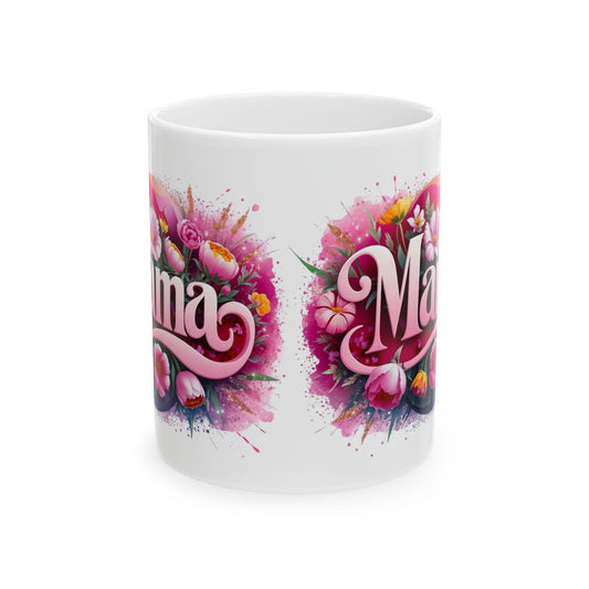 Floral Mama Ceramic Mug - Perfect Gift for Mother's Day, Birthdays & Family Celebrations