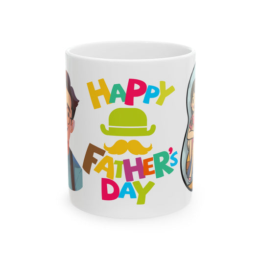 Father's Day Ceramic Mug - Cute Family Design