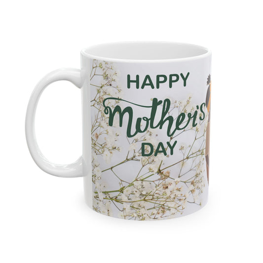 Happy Mother's Day Ceramic Mug - Floral Design for Mom