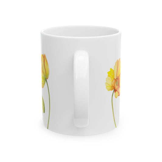 Happy Monday Floral Ceramic Mug - 11oz