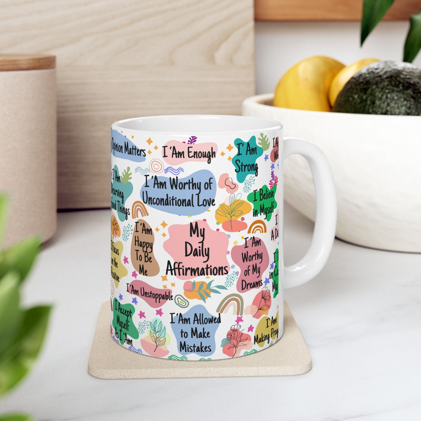 Inspirational Ceramic Mug - 11oz Self-Love Affirmations