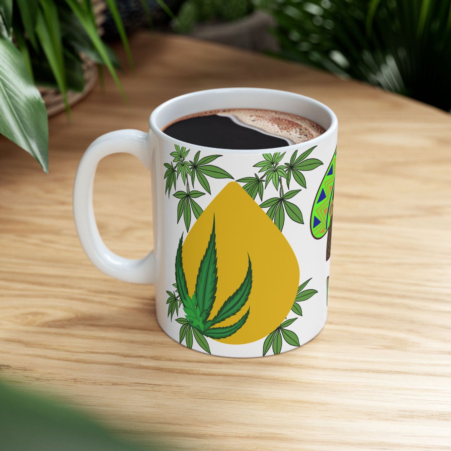 Peaceful Vibes Ceramic Mug - Funky Rasta Design for Relaxation