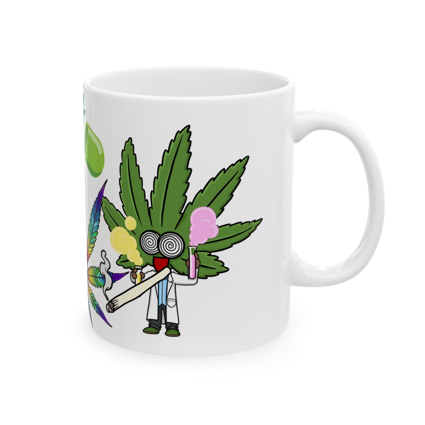 Colorful Cannabis Ceramic Mug - Perfect for Smokers & Chill Vibes