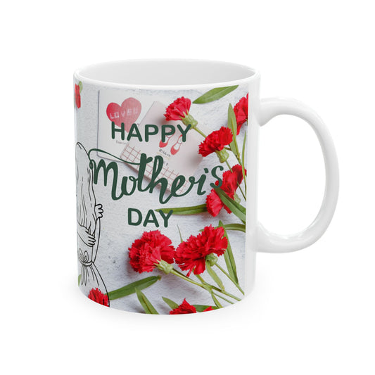 Floral Mother's Day Ceramic Mug - Perfect Gift for Moms