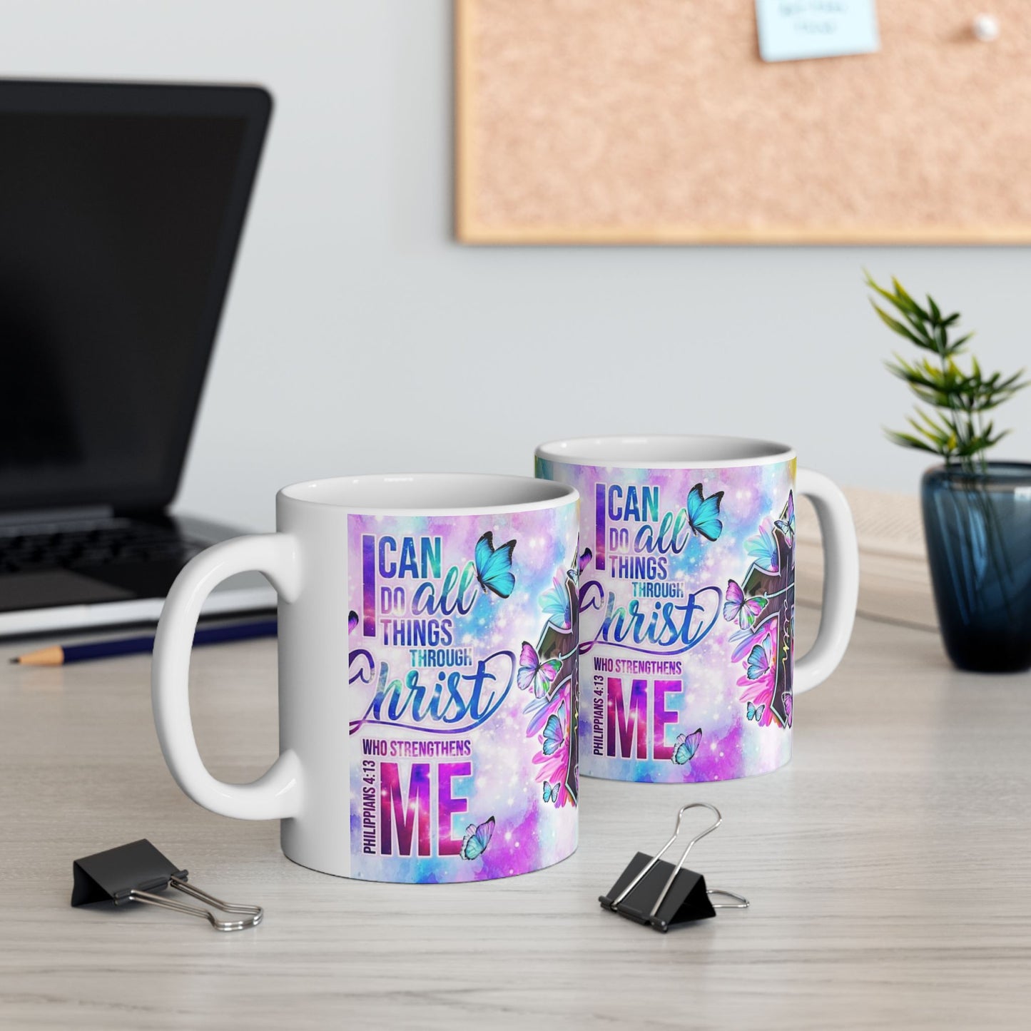 Inspirational Ceramic Mug - "I Can Do All Things Through Christ" - Faith & Motivation Gift