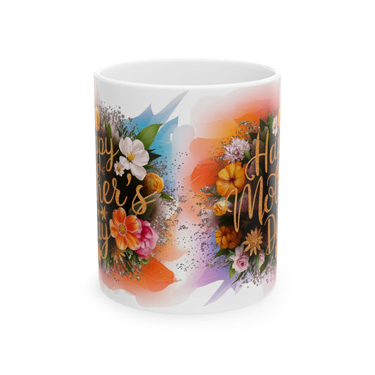 Happy Mother's Day Floral Ceramic Mug | Perfect Gift for Mom | 11oz