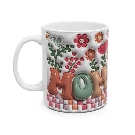 Personalized Floral Initial Ceramic Mug - Perfect Gift for Moms