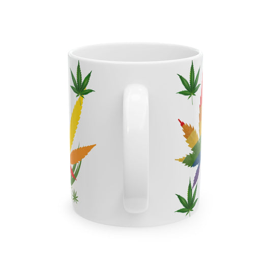 Funny Cannabis Leaf Mug - Music & Chill Vibes - 11oz