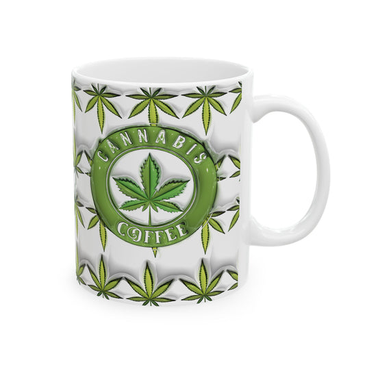 Cannabis Leaf Ceramic Mug for Stoners and Coffee Lovers