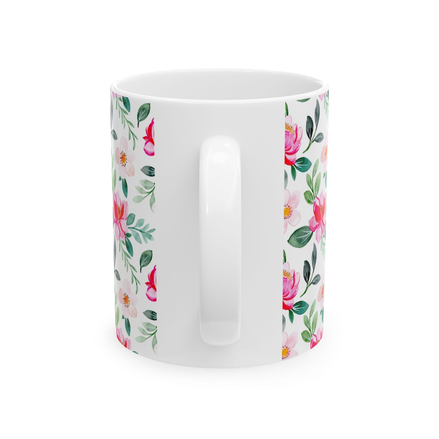 Good Morning Floral Ceramic Mug - 11oz Coffee Cup for Bright Mornings