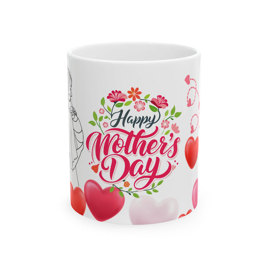 Happy Mother's Day Ceramic Mug - Heart Design