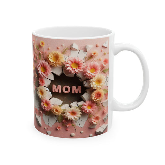 Floral Breakthrough Ceramic Mug - 11oz