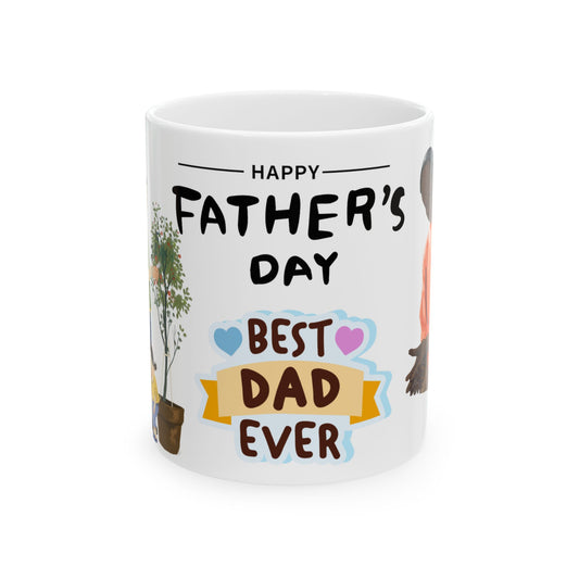Happy Father's Day Best Dad Ever Ceramic Mug | Gift, Coffee Mug, Dad Mug, Plant Lover, Dad's Day