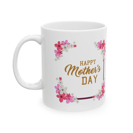 Happy Mother's Day Floral Ceramic Mug - Perfect Gift for Mom