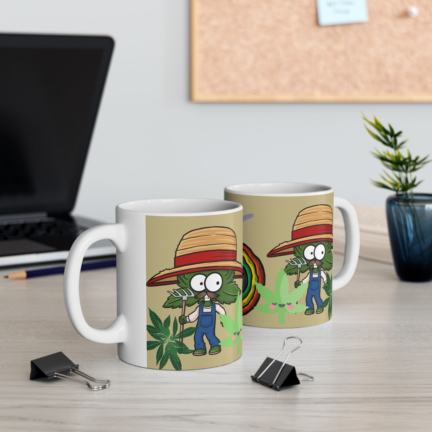 Colorful Cannabis Ceramic Mug - 11oz Perfect for Stoners & Nature Lovers