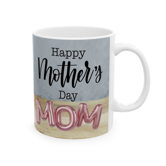 Happy Mother's Day Floral Ceramic Mug - Perfect Gift for Mom