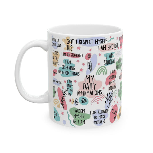 Inspirational Ceramic Mug – Positive Affirmations for Self-Love
