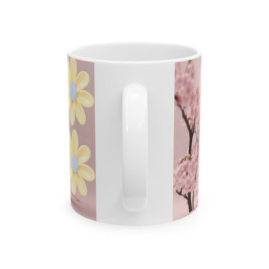 Mother's Day Ceramic Mug - Pink Floral Design for Mama