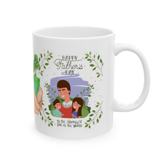 Eco-Friendly Hands Holding Earth Ceramic Mug - Perfect Gift for Nature Lovers