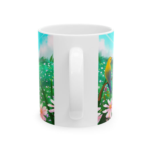 Happy Wednesday Ceramic Mug - 11oz Colorful Nature Design