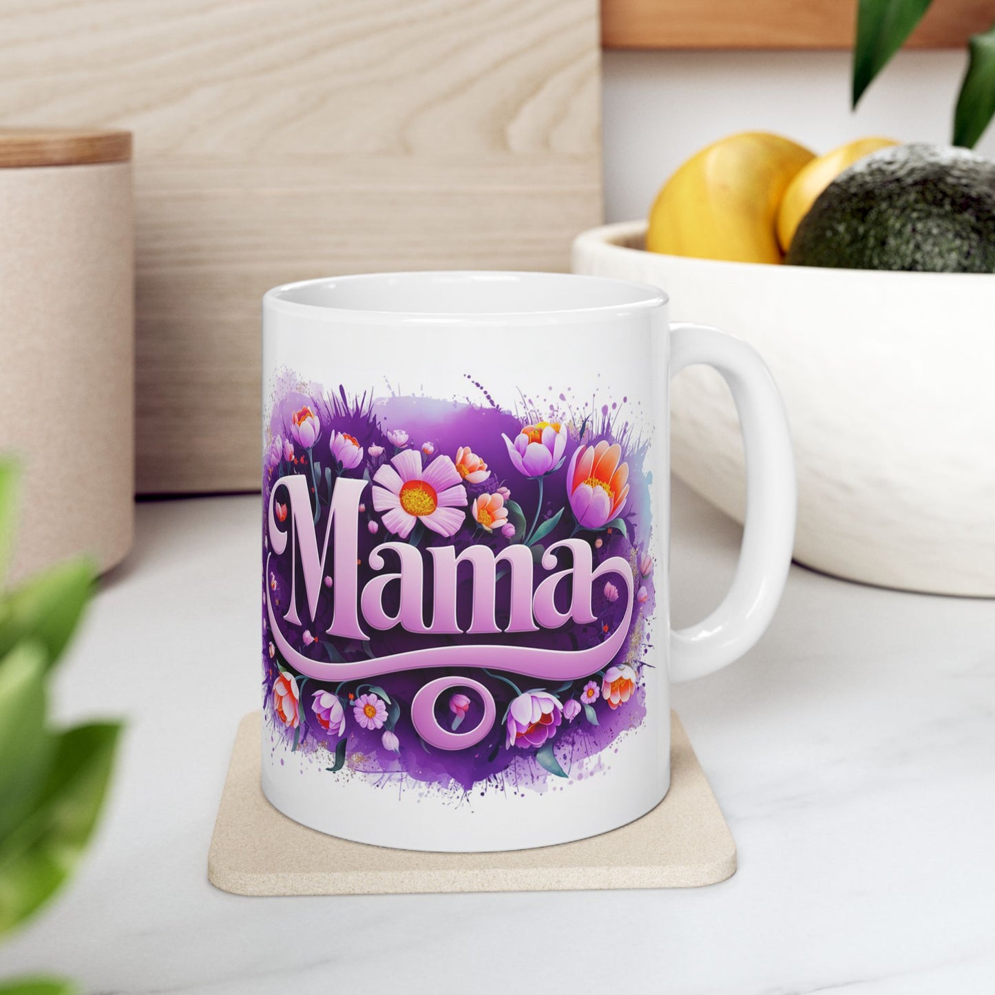 Floral Mama Mug - 11oz Ceramic Coffee Cup for Mother's Day