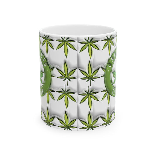 Cannabis Leaf Ceramic Mug for Stoners and Coffee Lovers