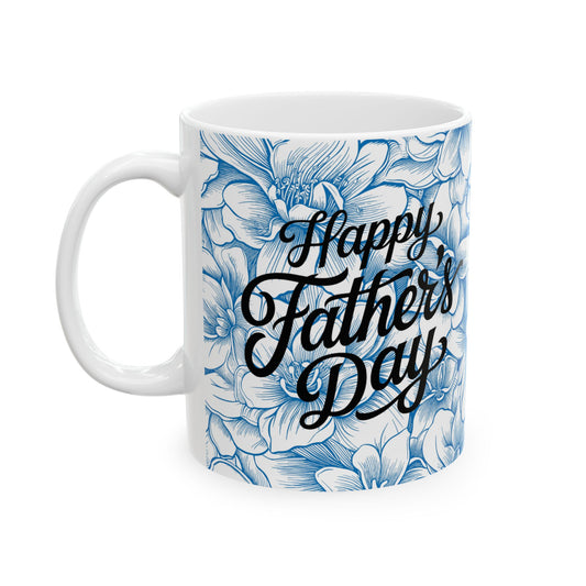 Floral Father's Day Ceramic Mug - Happy Father's Day Gift