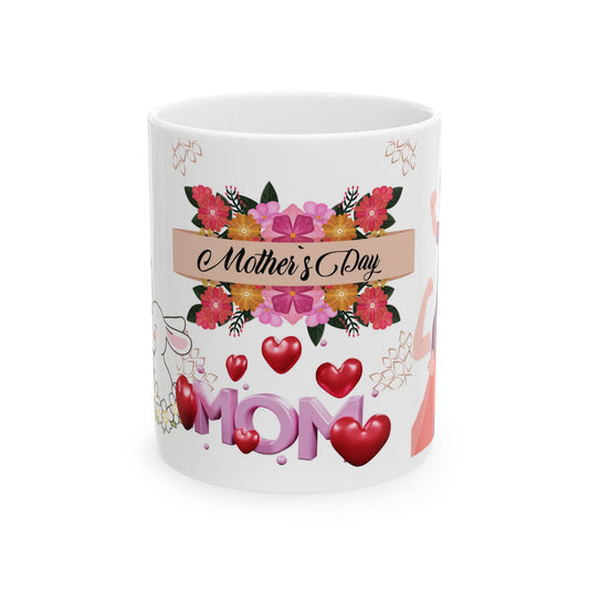 Mother's Day Floral Ceramic Mug - Heartfelt Gift for Mom