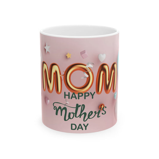Happy Mother's Day Ceramic Mug - Fun Balloon Design for Moms
