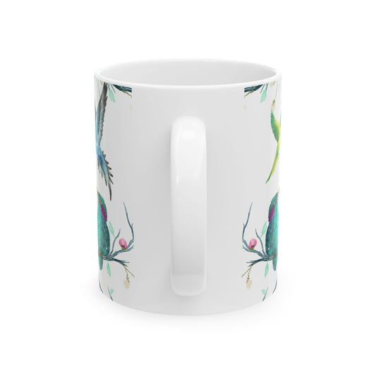 Floral Good Morning Ceramic Mug. Coffee Cup for Positive Vibes