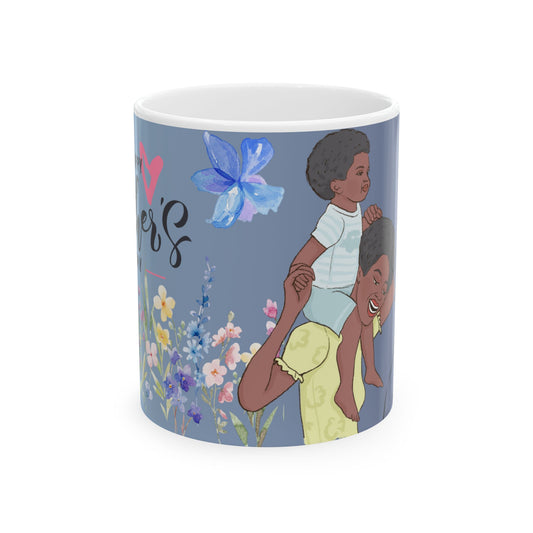 Floral Mother's Day Ceramic Mug | 11oz Heartwarming Mom & Child Design