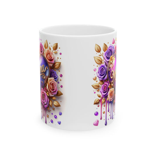 Elegant Floral Ceramic Mug - Perfect Gift for Her