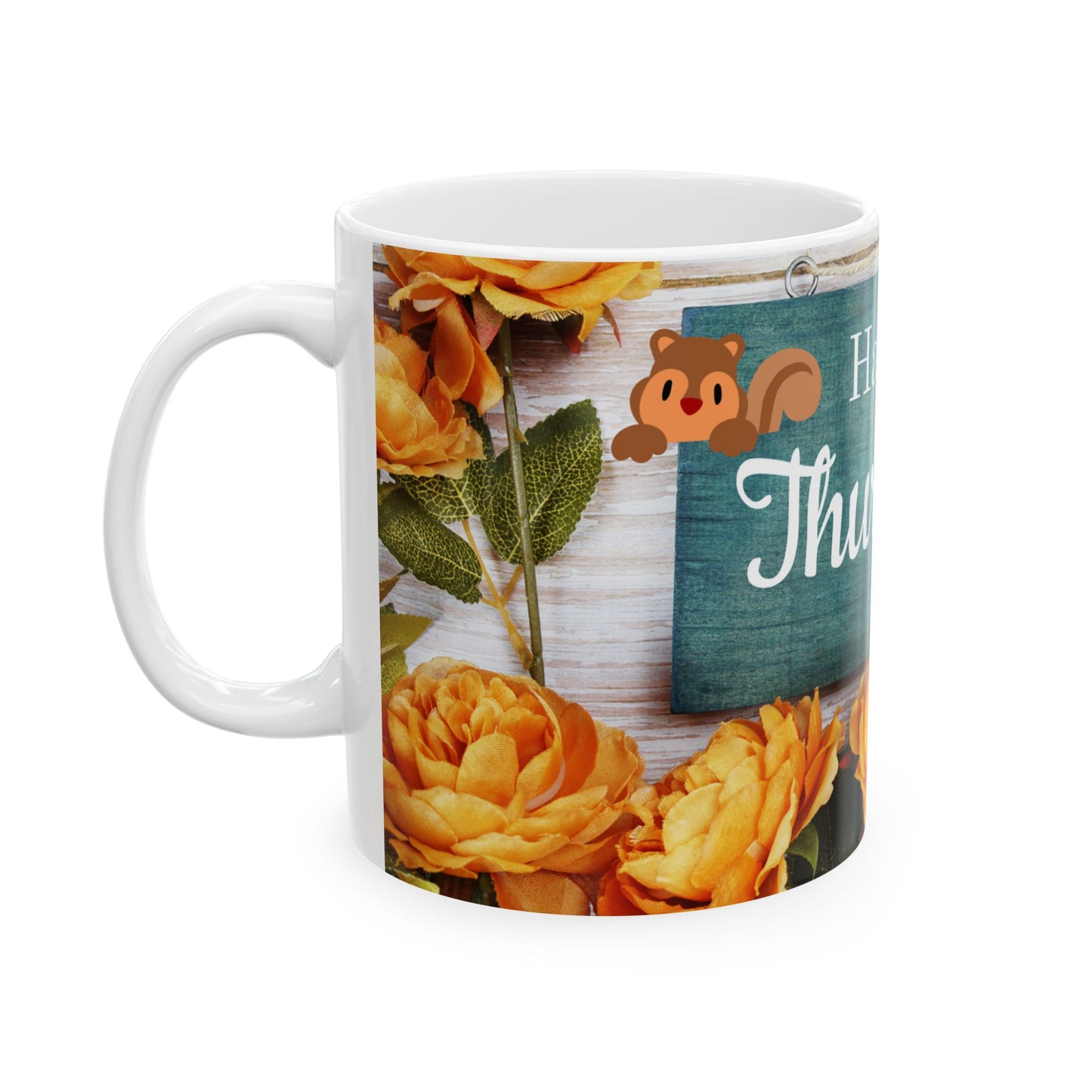 Happy Thursday Floral Ceramic Mug - 11oz