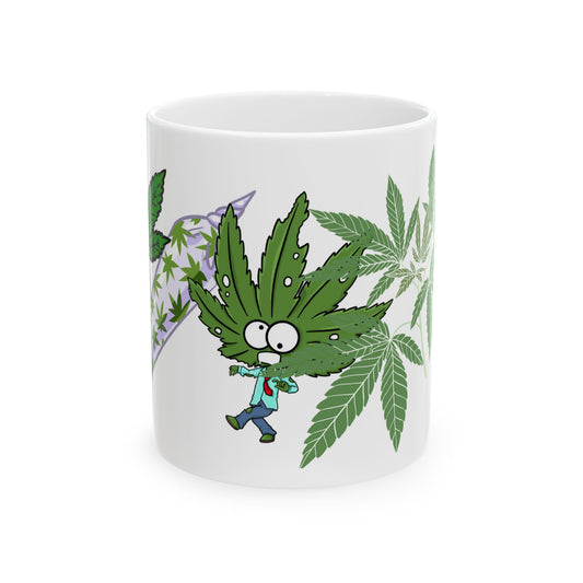 Funny Cannabis Leaf Ceramic Mug - 11oz Perfect Gift for Stoners