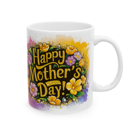 Happy Mother's Day Floral Ceramic Mug - 11oz