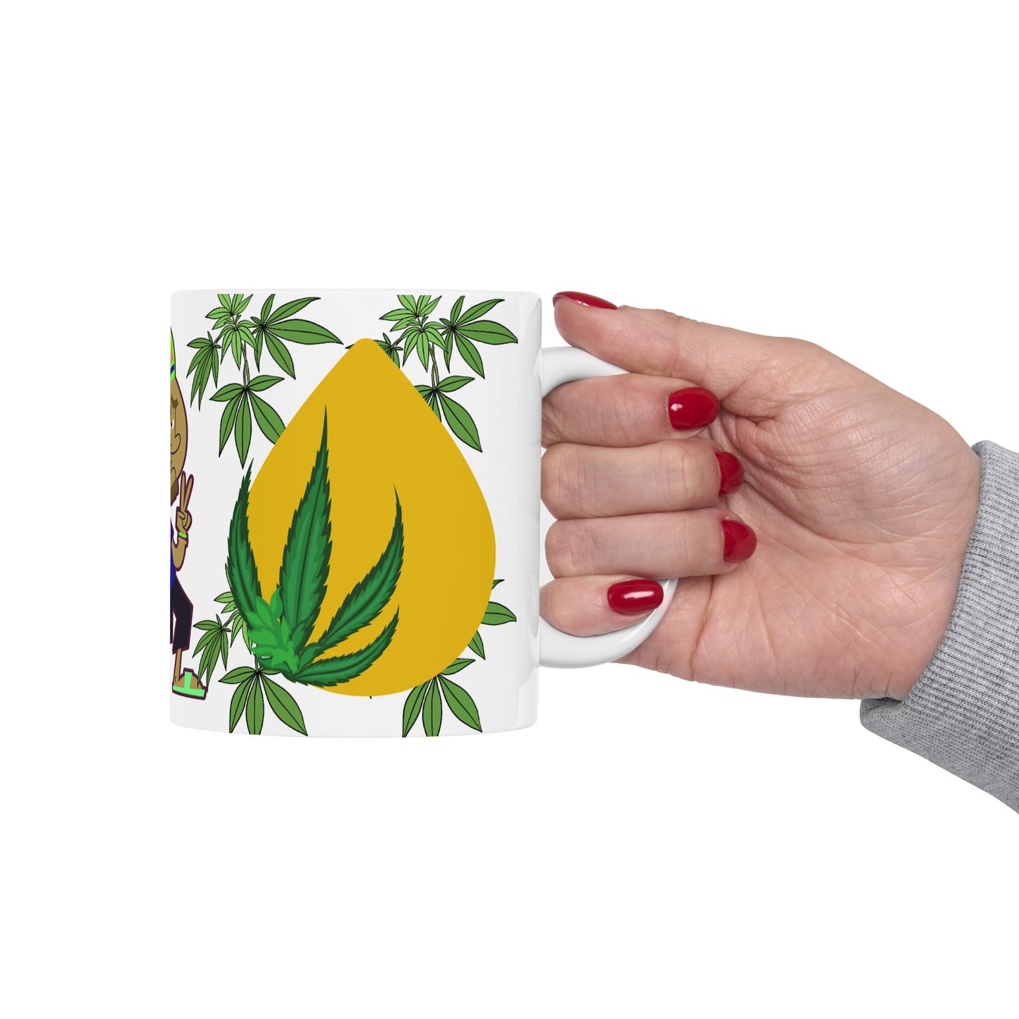Peaceful Vibes Ceramic Mug - Funky Rasta Design for Relaxation