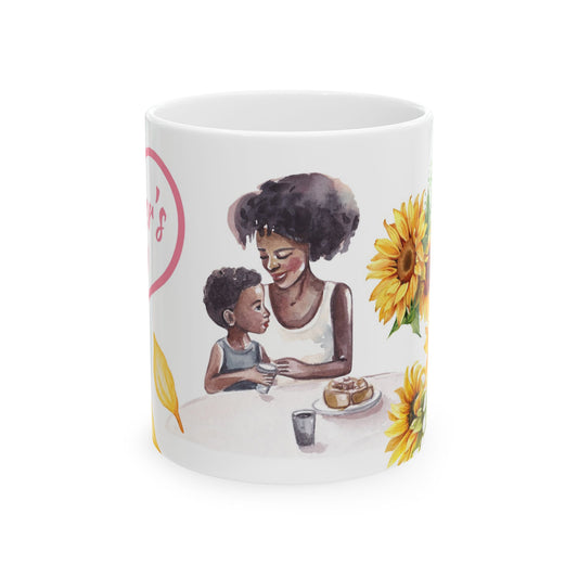Heartwarming Mother's Day Ceramic Mug - Sunflower Design
