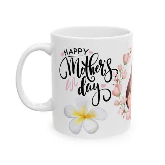 Mother's Day Floral Ceramic Mug | 11oz Sweet Mom Design