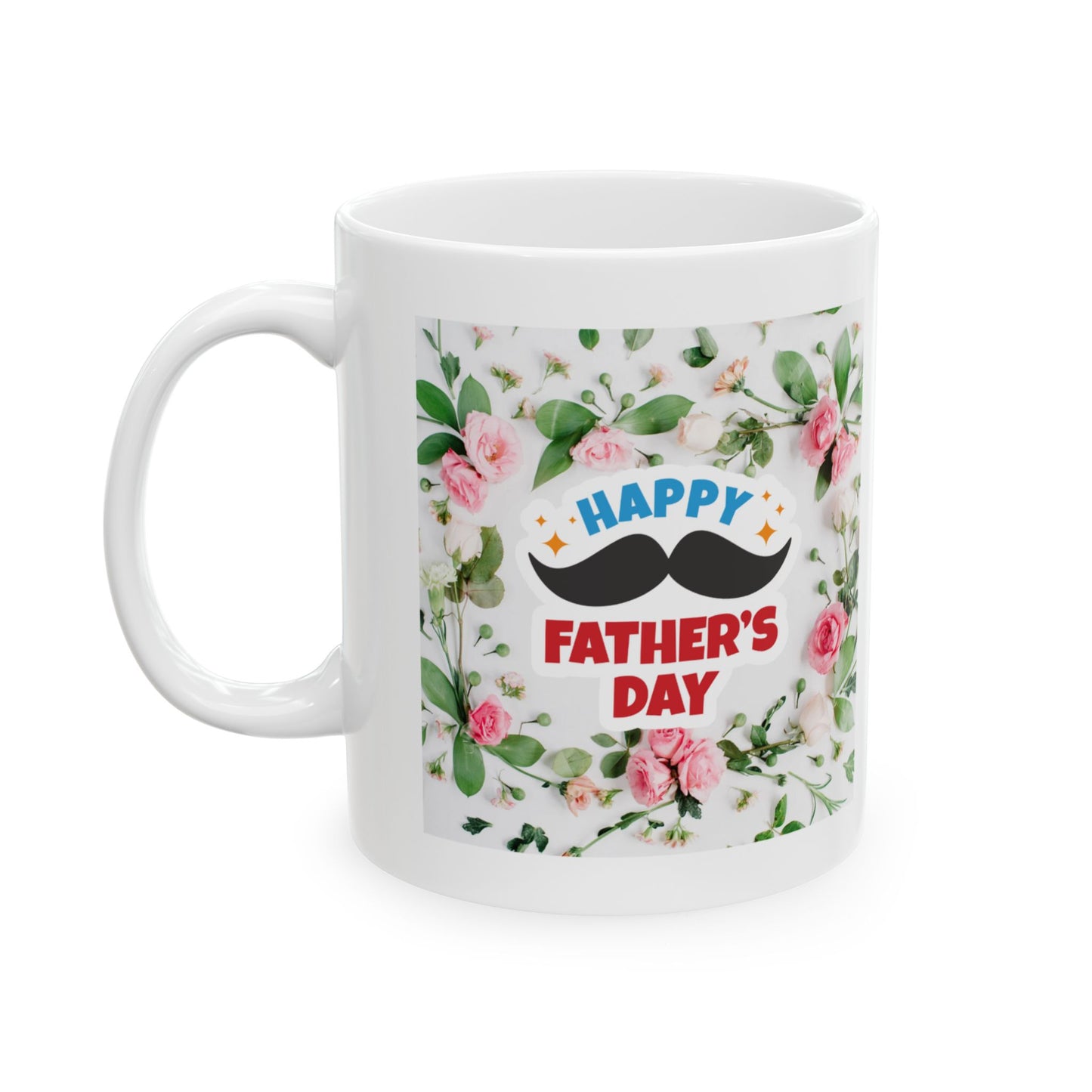 Floral Father's Day Ceramic Mug - Perfect Gift for Dad