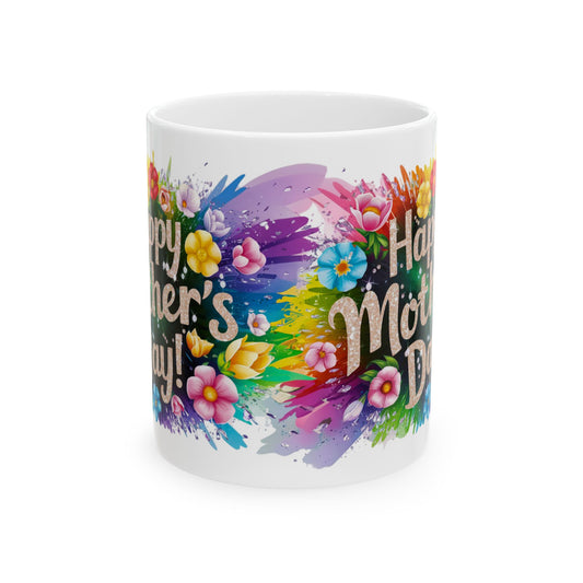 Happy Mother's Day Floral Ceramic Mug - 11oz