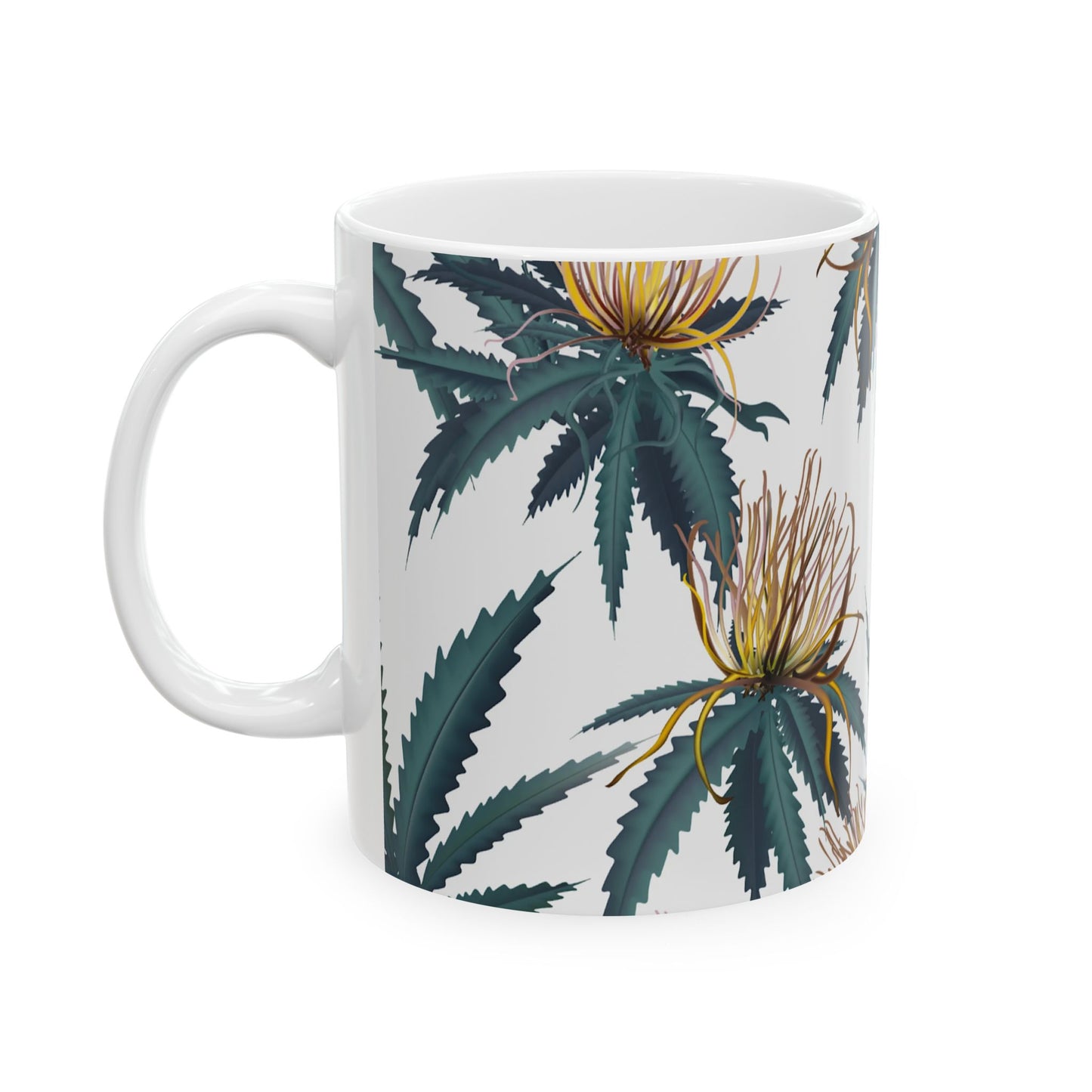 Botanical Greenery Ceramic Mug - 11oz Perfect for Coffee & Tea Lovers