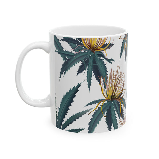 Botanical Greenery Ceramic Mug - 11oz Perfect for Coffee & Tea Lovers