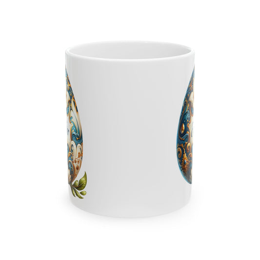 Decorative Ceramic Mug - Artistic Floral Design for Tea Lovers