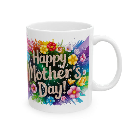 Happy Mother's Day Floral Ceramic Mug - 11oz
