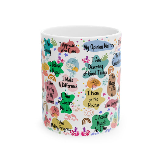 Inspirational Ceramic Mug - 11oz Self-Love Affirmations