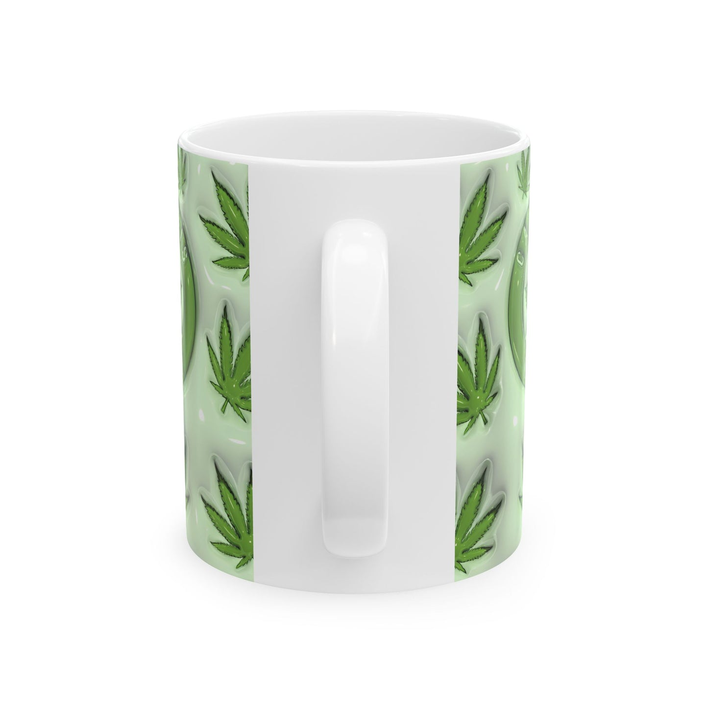 Cannabis Leaf Ceramic Mug - Perfect for Coffee Lovers, Stoner Gifts, Unique Kitchen Decor, and Greenery Enthusiasts