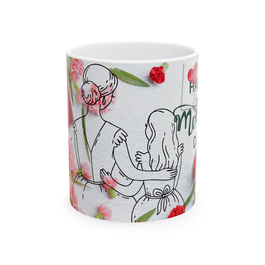 Floral Mother's Day Ceramic Mug - Perfect Gift for Moms