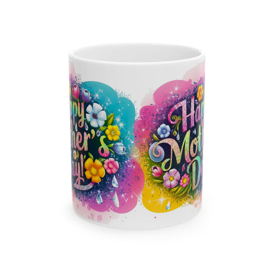 Happy Mother's Day Floral Ceramic Mug - Perfect Gift for Moms