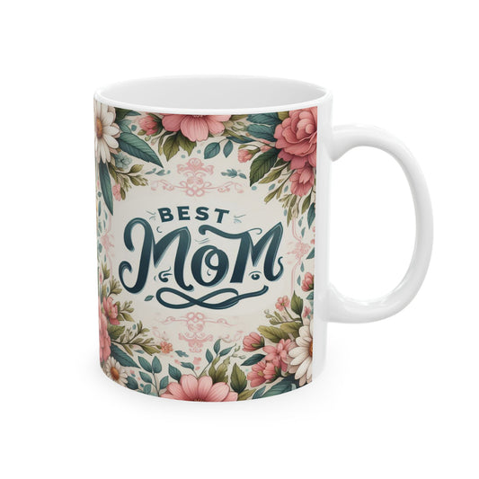 Floral Mom Ceramic Mug - Perfect Gift for Mother's Day & Birthdays