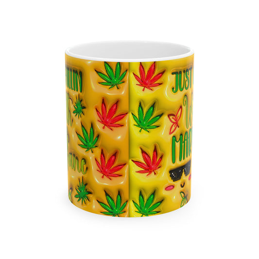 Stay Chill Ceramic Mug - Perfect for Coffee Lovers & Cannabis Enthusiasts